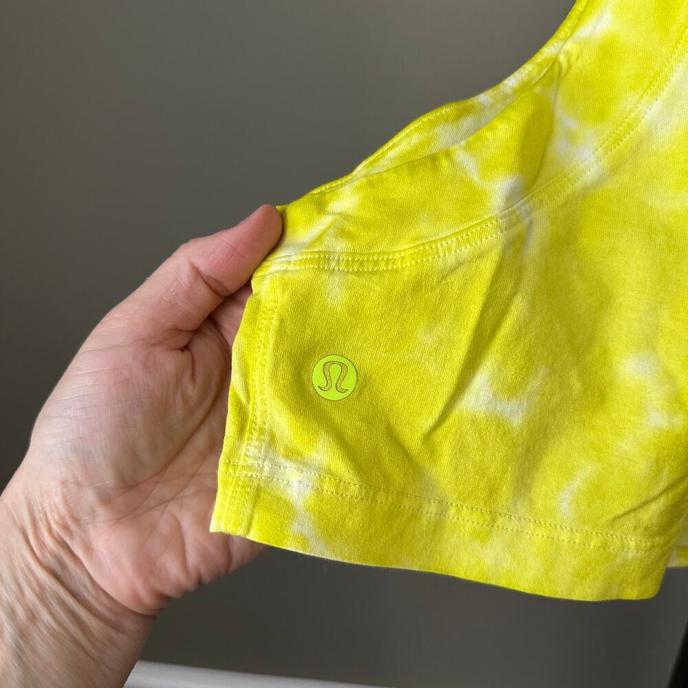 Lululemon All Yours Cropped Cotton Tank Top *Tie Dye Yellow Size 6 - Picture 4 of 5